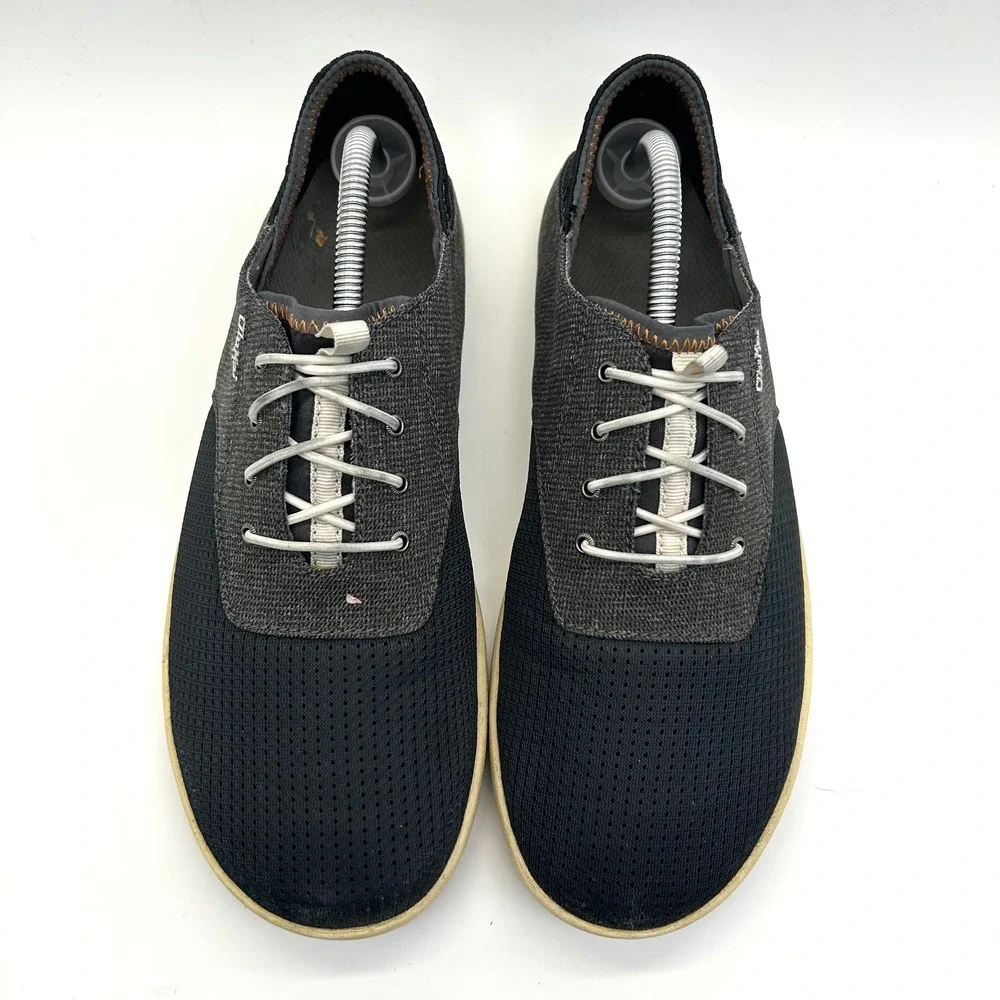 Olukai Nohea Moku Sneakers Mens Size 10 Black Charcoal Mesh Boat Shoes Casual